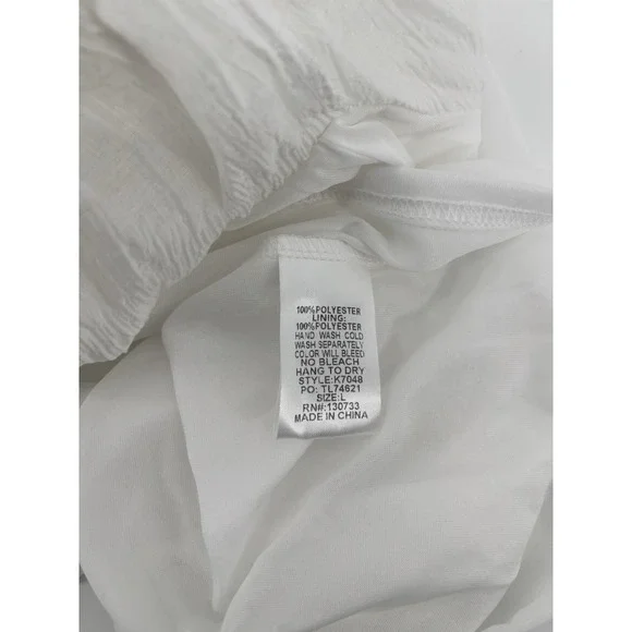 Umgee Cotton Gauze Boho Blouse Sz L Puff Sleeve Top Boho Festival Beachy - Picture 5 of 7